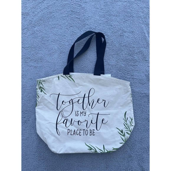 Classic Reusable Tote Bag “Together Is My Favorite Place To Be" - Beige NWT - Picture 7 of 8